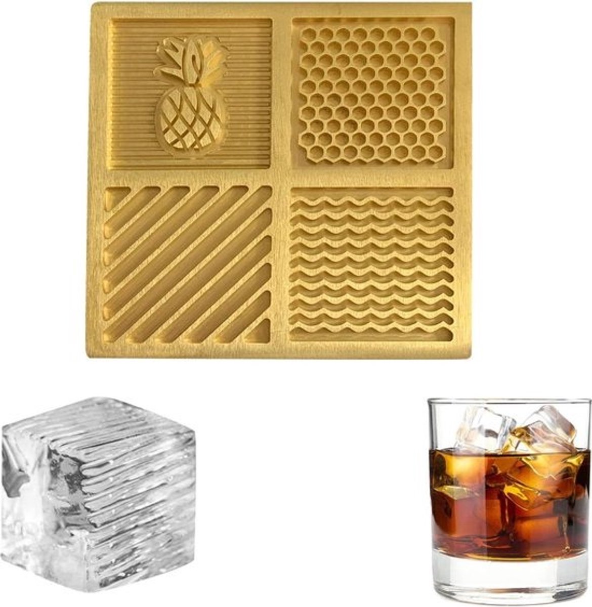 Klein Zuiver Koper Handwerk Moderne Ijsvormen Tray - Whisky Bourbon Cocktails - High-end Ijsblokjesvormen