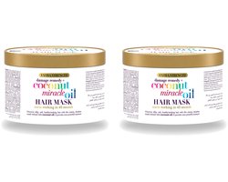 2 x OGX - Coconut Miracle Oil - Haarmasker - Intens Voedend - Voor Beschadigd Haar - 300 ml - Voordeelverpakking - 2 stuks