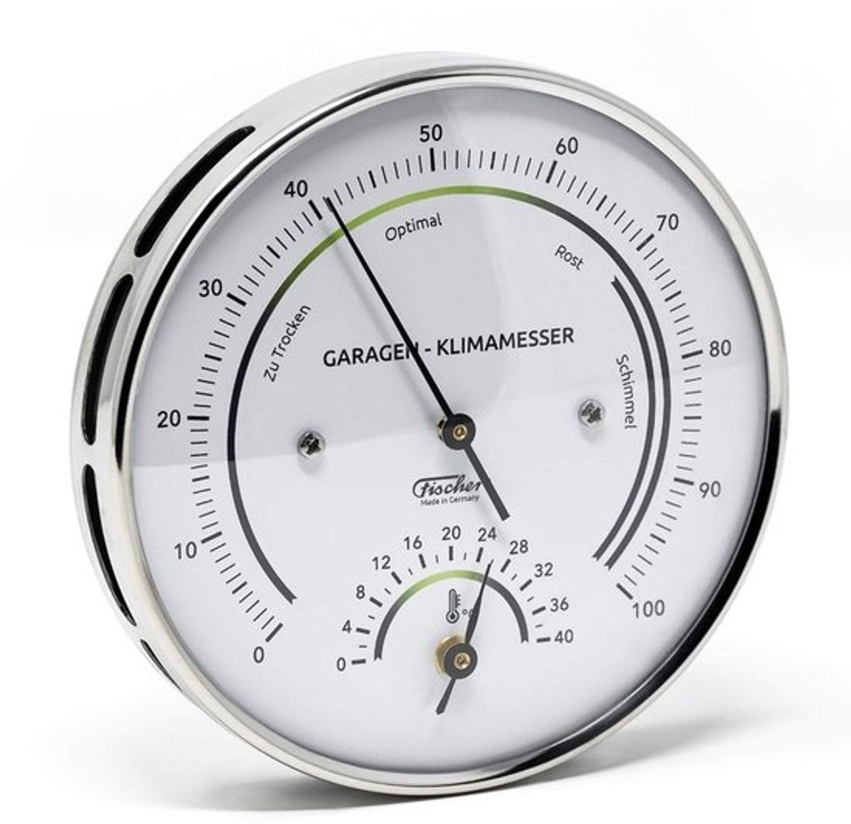 Hygrometer en Thermometer RVS - Nauwkeurige Luchtvochtigheidsmeter en Temperatuurmeter Binnen