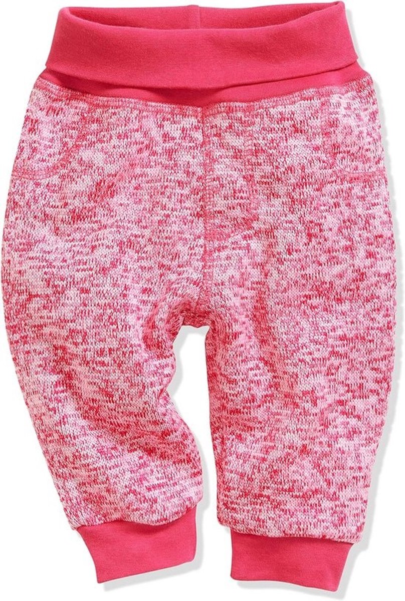 Comfortabele Baby Joggingbroek Roze Gebreid Fleece met Brede Tailleband