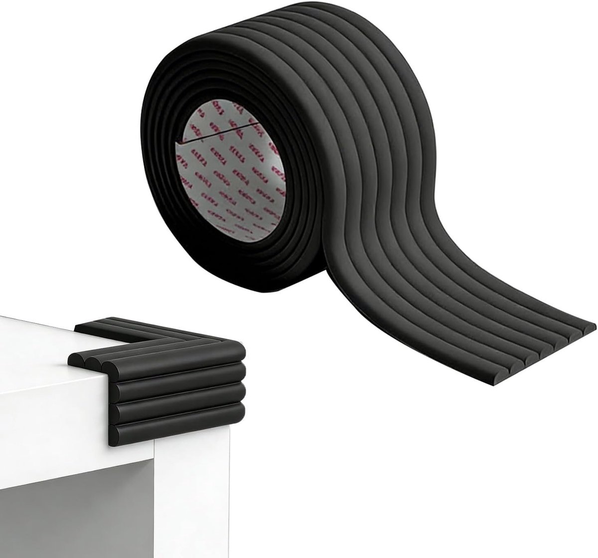 Hoekbeschermers voor Kinderen 2m x 80mm - Bump Bescherming, Schuim Pads en Plakband voor Koelkasten, Wasbakken en Glazen Tafels