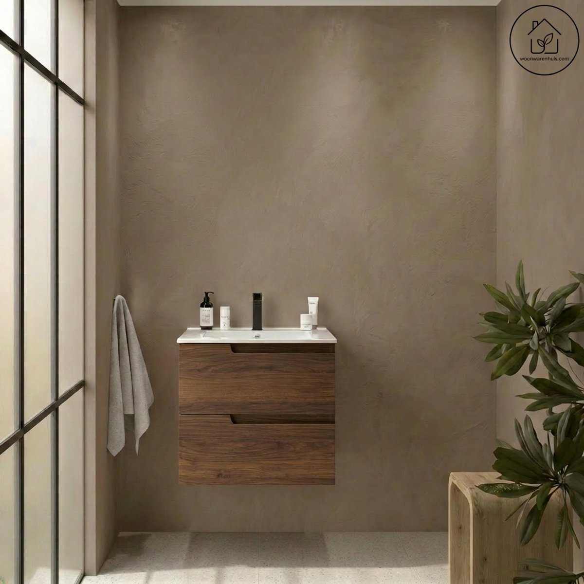 Sanitado Vima Luxe Wastafelkast 60cm Mat Wit Ibon Wastafel