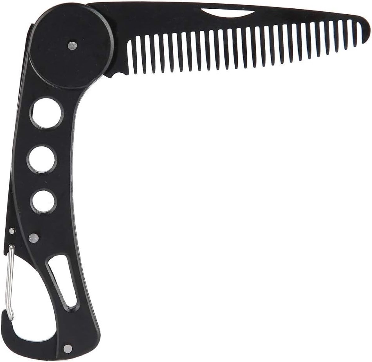 Vouwbare roestvrijstalen baardkam voor mannen - Perfect voor baard- en snorstyling, compact en duurzaam