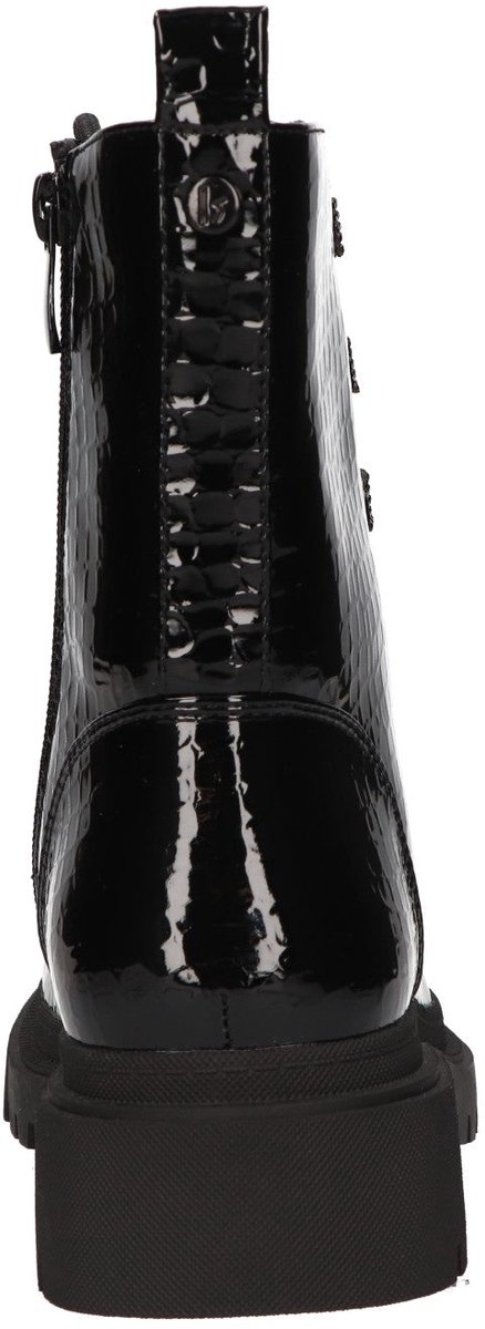La Strada Zwarte Lak Veterboots Met Crocoprint - Damesschoenen - Maat - 38