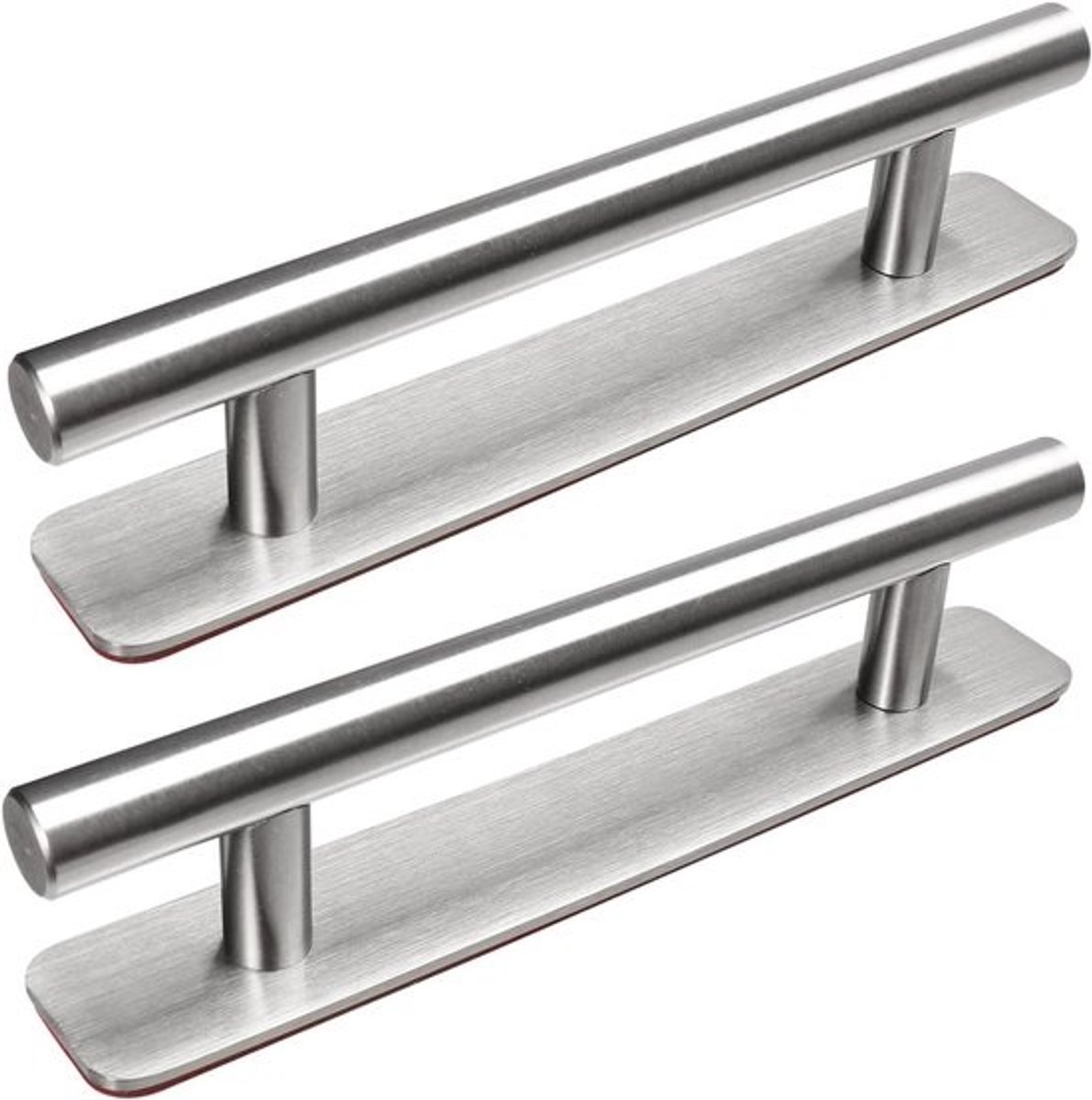 Set van 2 Zelfklevende Meubelhandgrepen, RVS Kastgrepen, Geen Boren, Deurgrepen, Ladegrepen voor Keukenkasten, Schuifdeuren en Raamdecoratie, 128mm, Zilver, Duurzaam en Modern Design