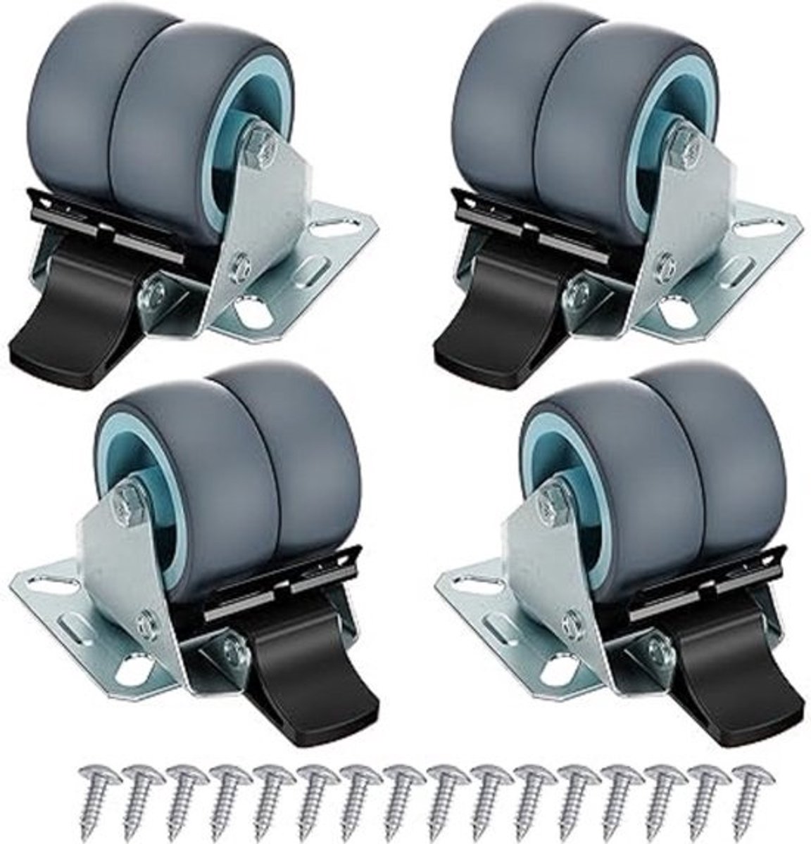 Heavy Duty Casters / Trolley Wheels for Furniture - Rubber Heavy Duty Wheels - Heavy Duty Castors / Transport Wheels 40k