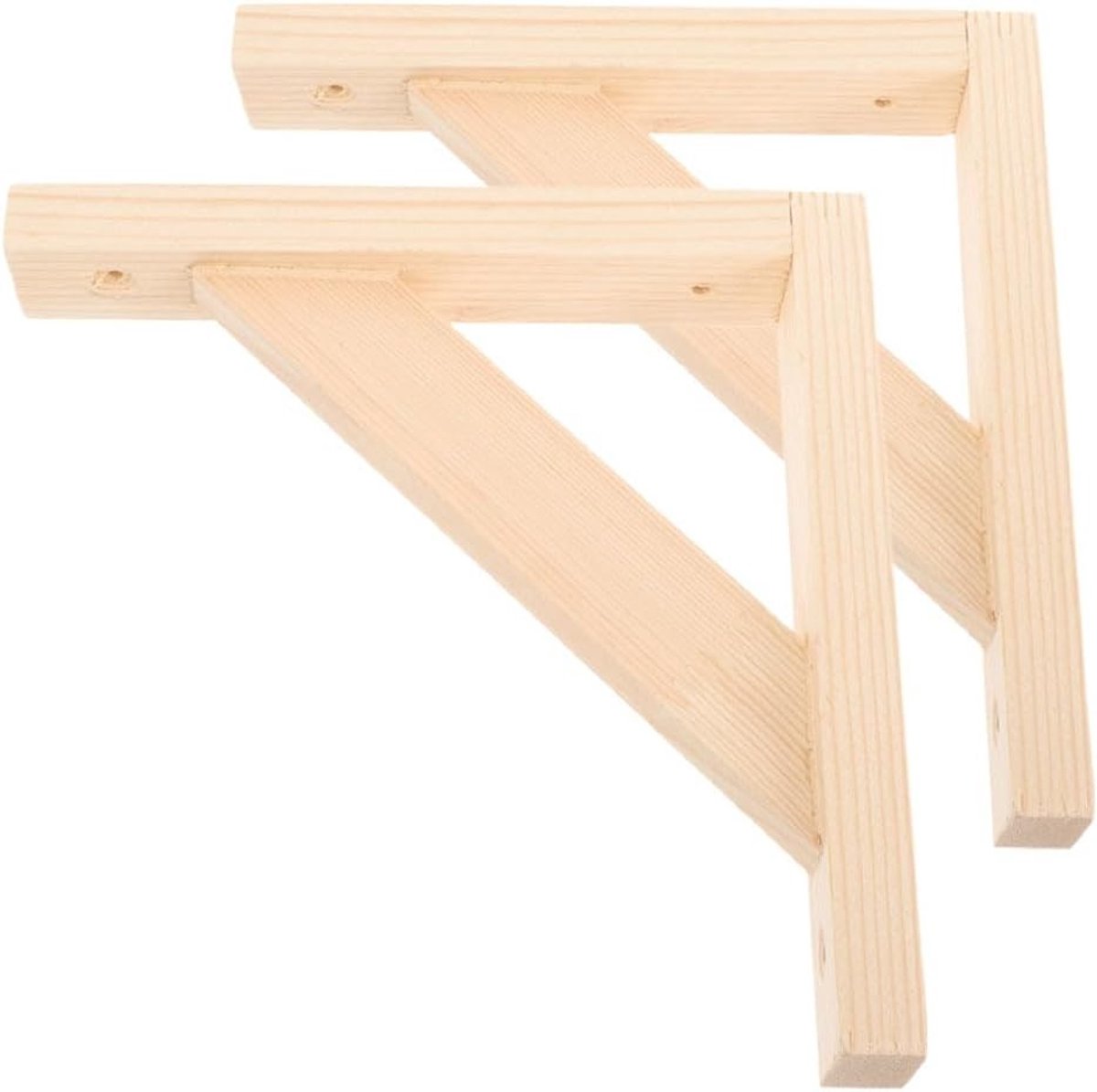 Set van 2 robuuste houten plankdragers voor keukens, kantoren en garages - Eenvoudige installatie en hoge duurzaamheid