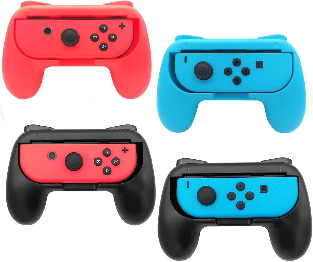 4 Stuks Handgreep Compatibel met Nintendo Switch, ABS Antiwear Games Grips Controller, Grepen voor Switch Joy Con, Handgrepen Beschermhoes, Comfort Controller Handle Kit voor Switch OLED Model