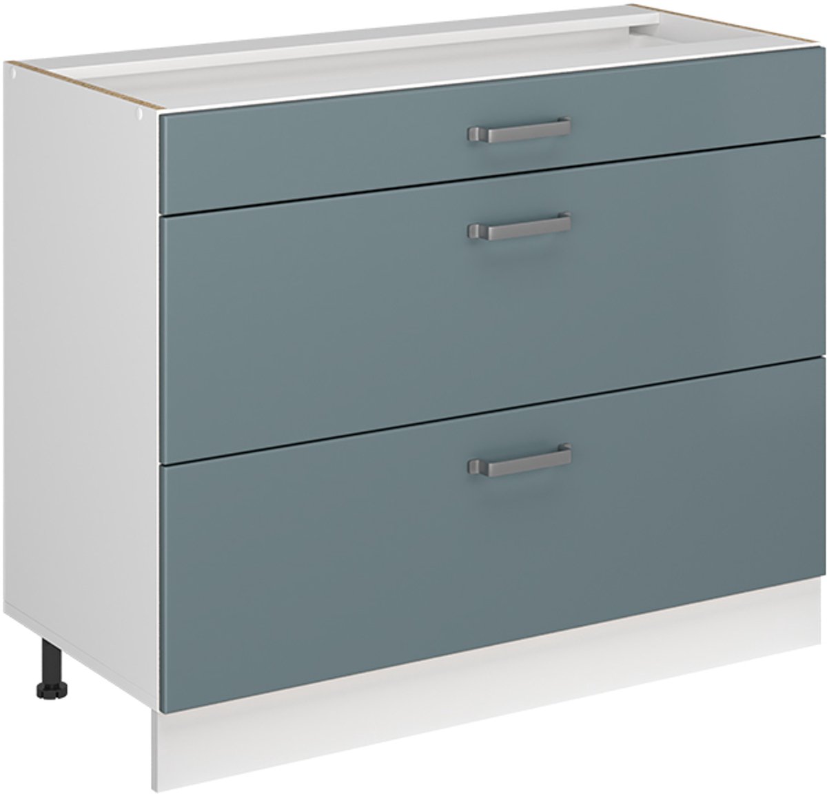 Vicco Keukenonderkast R-Line, Blauw-grijs/Wit, 100 cm zonder werkblad