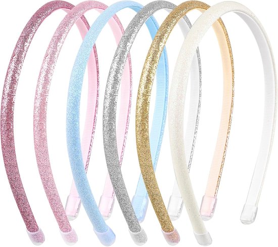 6 Stuks Elastische Glanzende Haarbanden - Antislip, Comfortabel en Zacht voor Sport en Dagelijks Gebruik - Perfect voor Tieners en Vrouwen