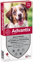 Bayer Advantix Vlooien & Teken Pipetten - Hond 10 Tot 25 kg - 4 stuks