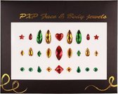 Face & Body Jewels Glitter sticker( Carnaval ): rood/ geel / groen
