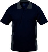 Poloshirt met knoopsluiting blauw/grijs maat M