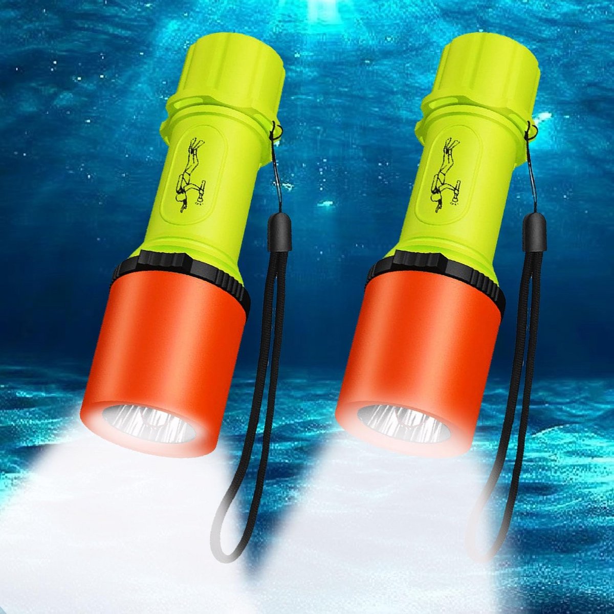 Krachtige Duiklamp Set (2 stuks) - IPX8 Waterdicht en Superhelder LED Onderwater Zaklamp