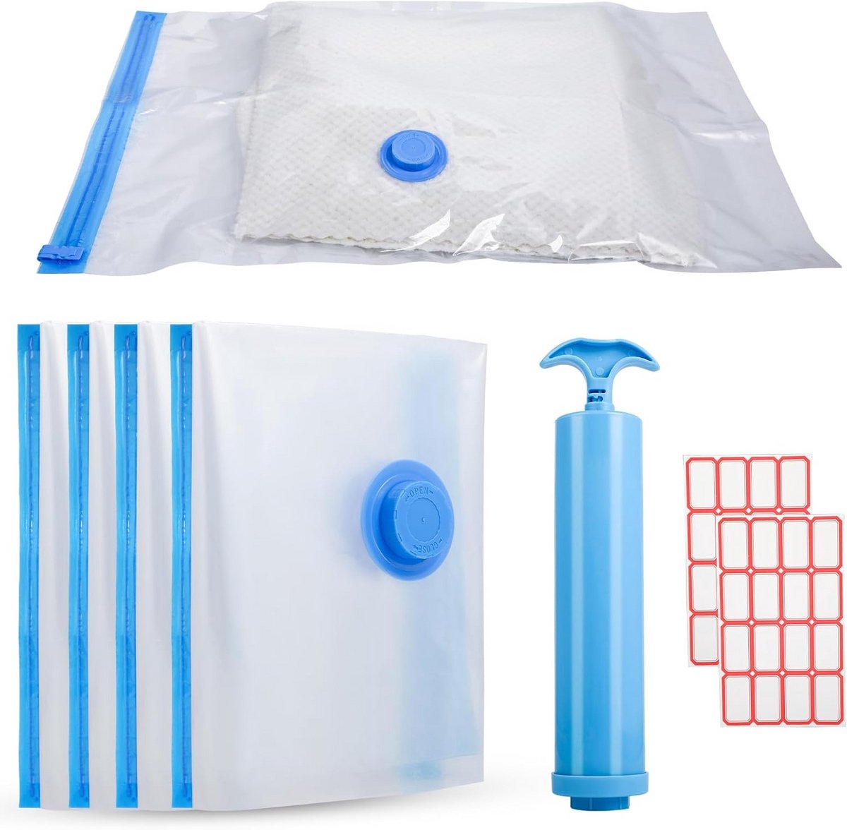 4x Vacuümzakken voor Kleding - Ruimtebesparend Opslaan & Reizen (40x60 cm)