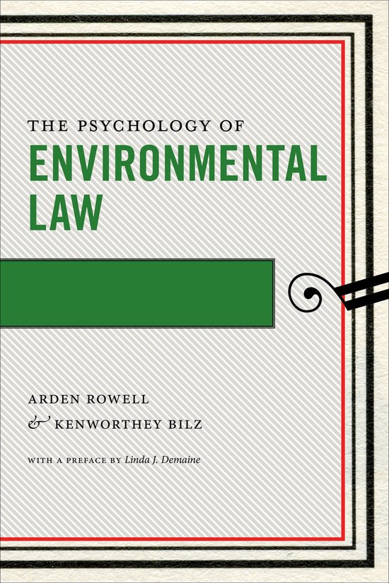Psychology and the Law - The Psychology of Environmental Law - cover
