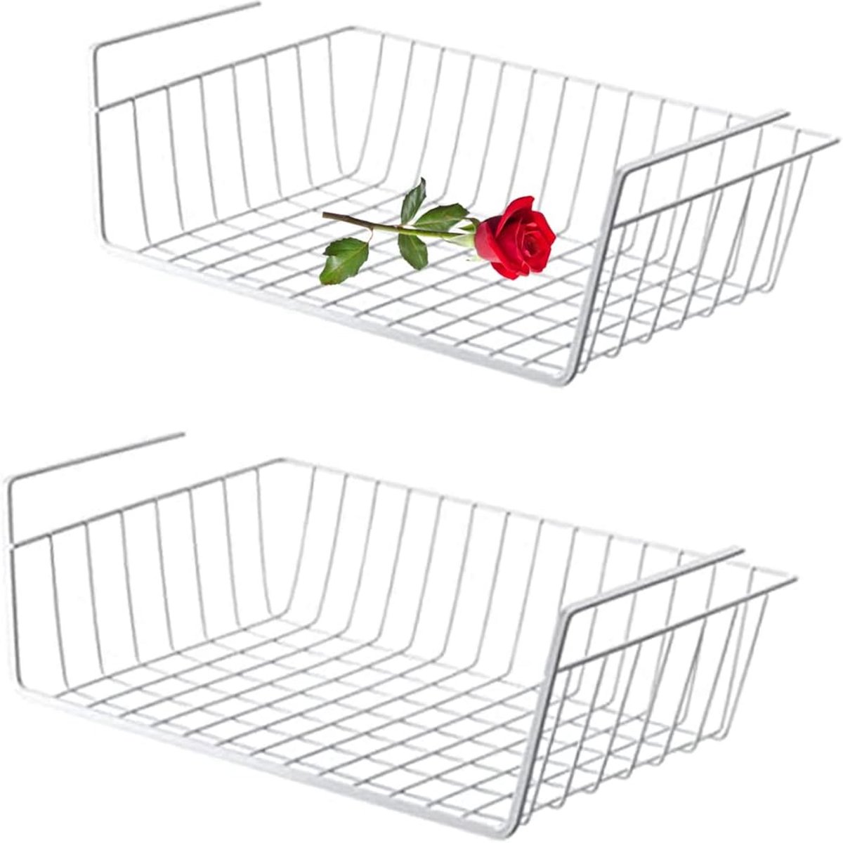 Set van 2 Metalen Opbergmanden voor Onder Kasten en Planken - Slimme Kastorganizer