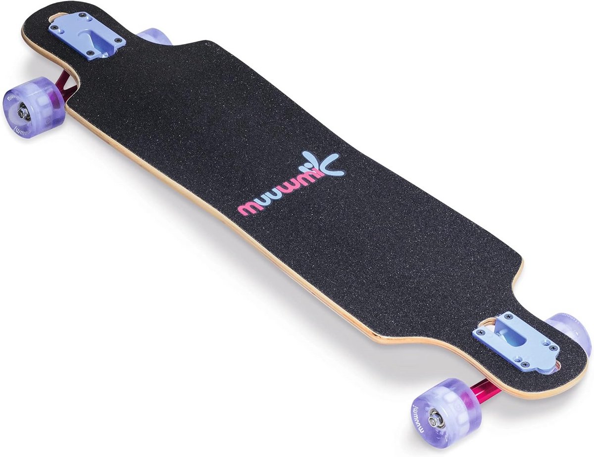 Compact Longboard met Lichtgevende Wielen ABEC 7 Lagers Duurzaam Houten Deck