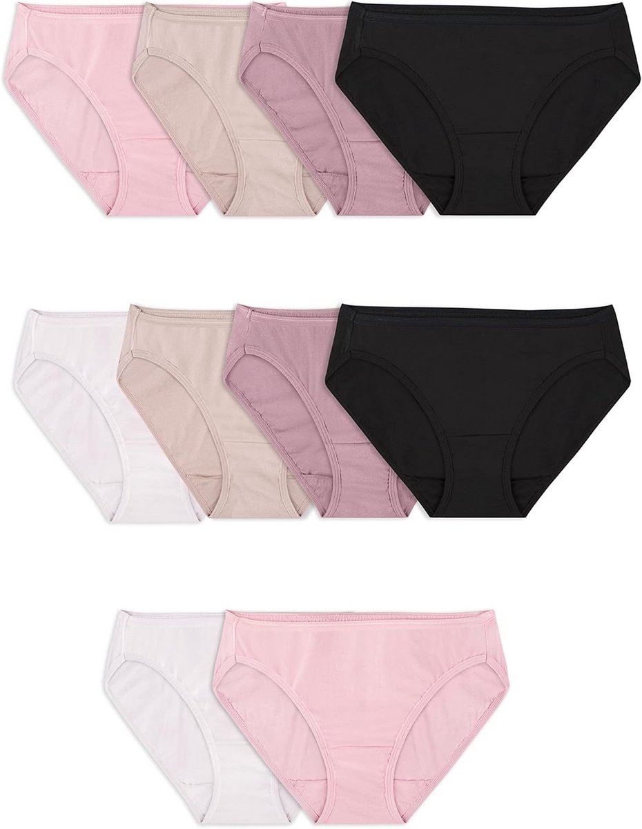 Dames geassorteerde katoenen bikini's - 12-Pack