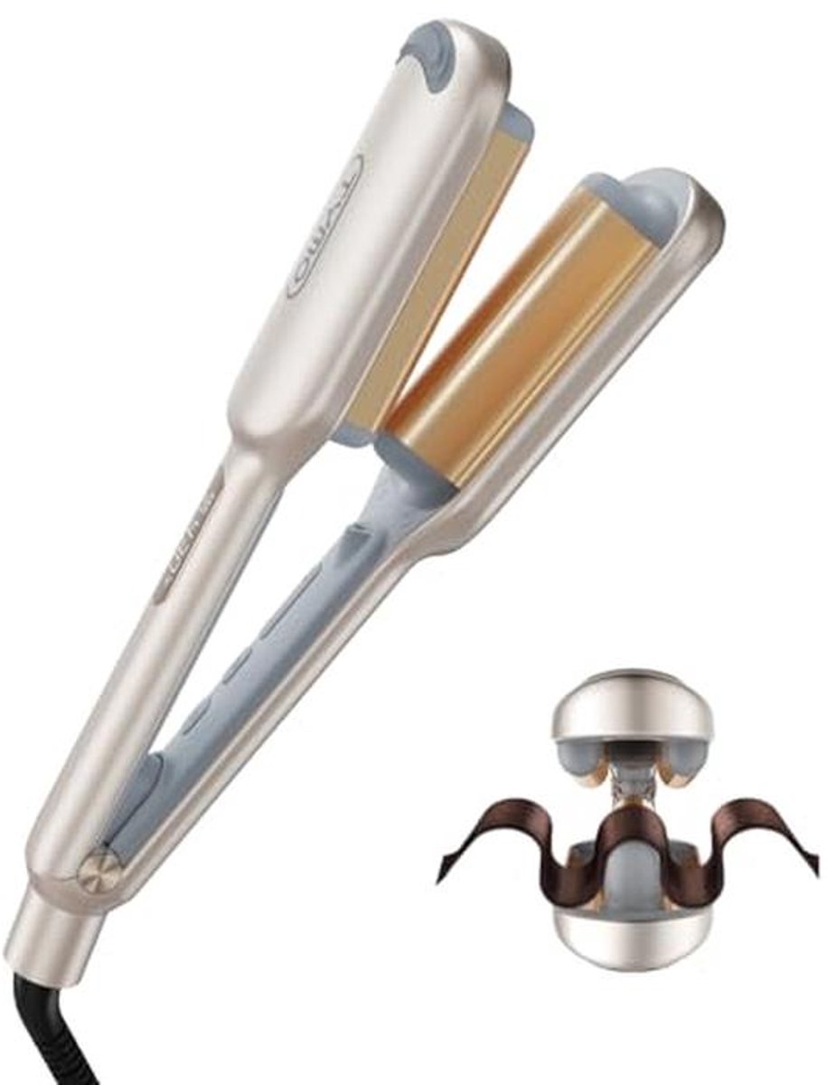 Curling Iron met Golfplaat voor Grote Haren - Geschikt voor Beginners - 25mm Keramische Ionen Krultang met 4 Temperatuurinstellingen en LED Display