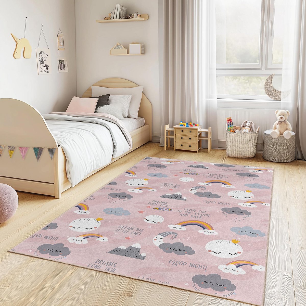Mila Home - Kindertapijt Rechthoek - Vloerkleed Kinderkamer Tapijt - Speeltapijt - Wasbaar - Antislip - OEKO-TEX Gecertificeerd - 774 2