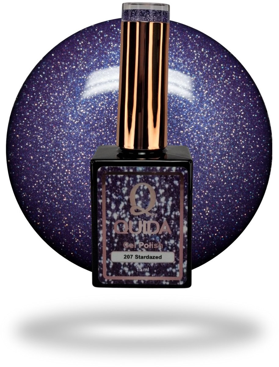 quida gelpolish #207 stardazed paarse glitter 15ml