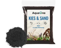 Aquarium Grind Zwart Licht Gekleurd - 5kg Substraat Zand 1.6-2mm voor Inrichting en Aquascaping