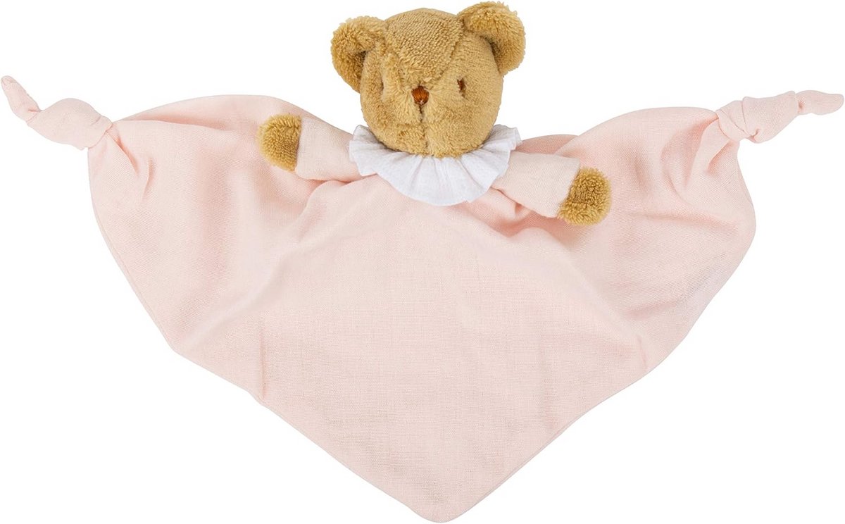 Knuffel Teddybeer Rammelaar 20 cm Biologisch Katoen Roze Cadeau voor Baby