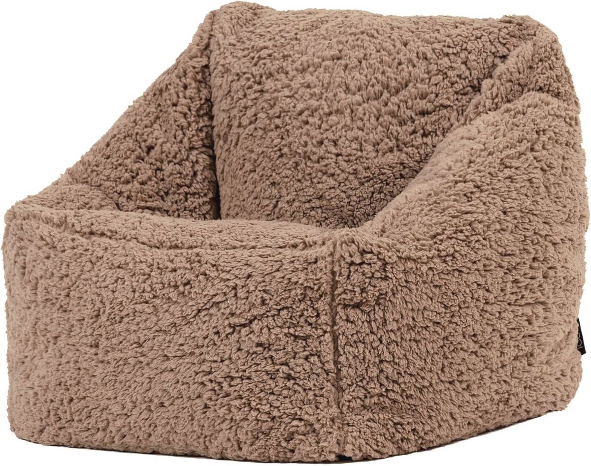Teddy Fleece Kinder Zitzak in Bruin - Zachte en Stevige Kinderstoel voor Speelkamers