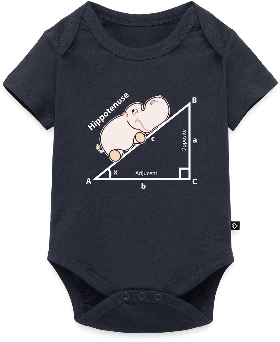 Grappige Hippo Wiskunde | Hippotenuse Baby Rompertje Met Korte Mouwen