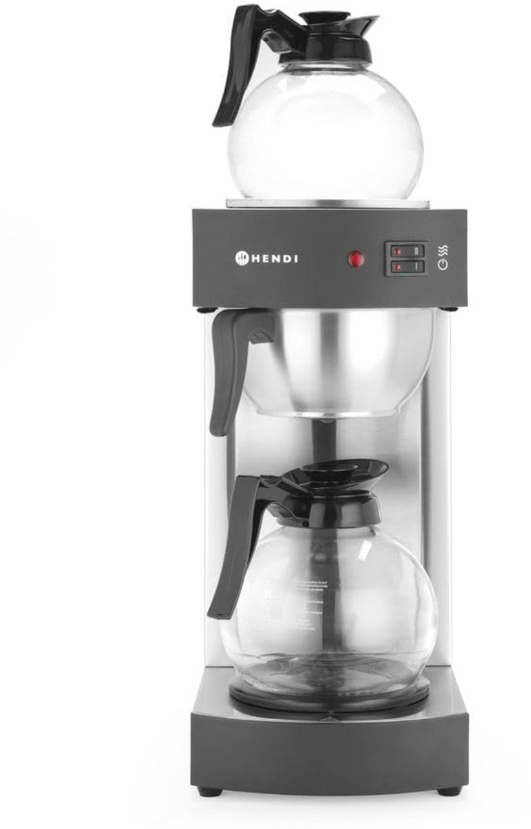 Koffiezetapparaat met Snelfiltersysteem en Twee Glazen Kannen - 1,8L - Voor Gemalen Filterkoffie