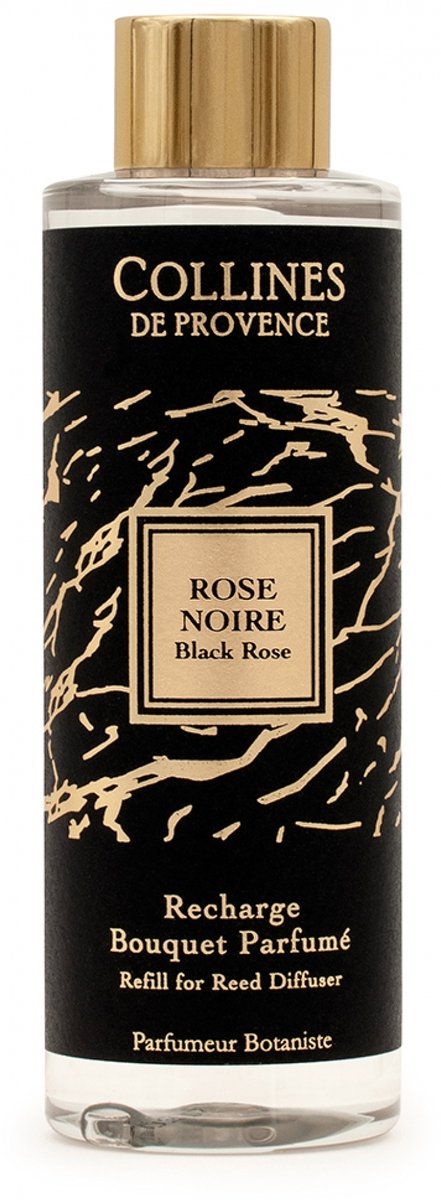 Collines de Provence Bloemen en Schors Navulling 200 ml (Geur : Zwarte roos)