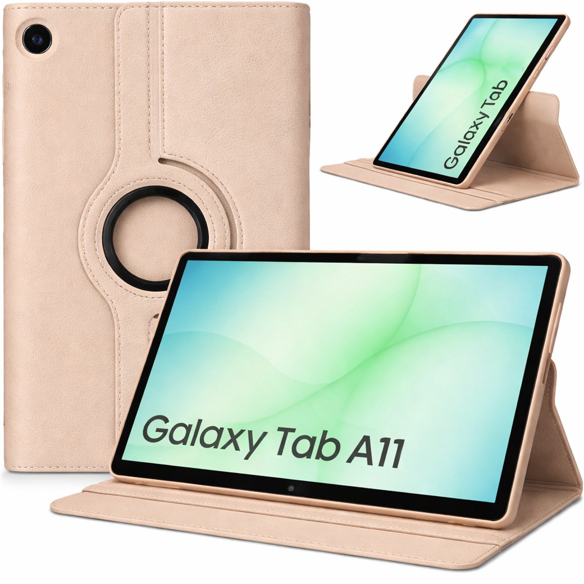 Arara Hoes Geschikt voor Samsung Galaxy Tab A11 - 360° draaibaar - tablethoes - Goud