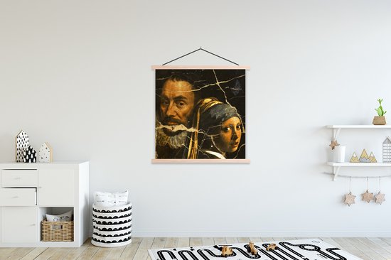 Porte-affiche avec affiche - Affiche scolaire - Art - Collage - Maîtres anciens - 120x120 cm - Lattes vierges