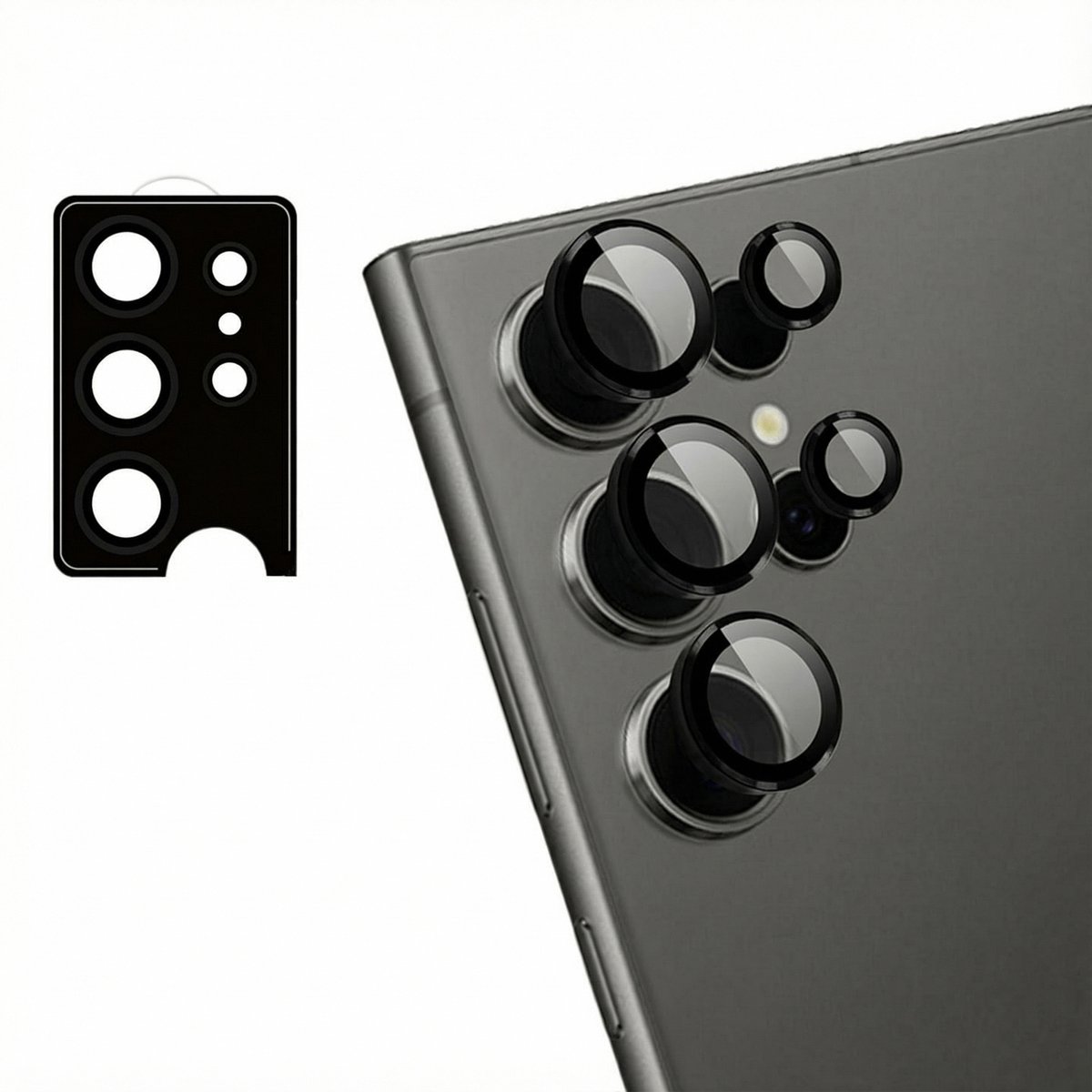 imoshion Camera Lens Protector - Geschikt voor Samsung Galaxy S24 Ultra - 2 Pack - Zwart