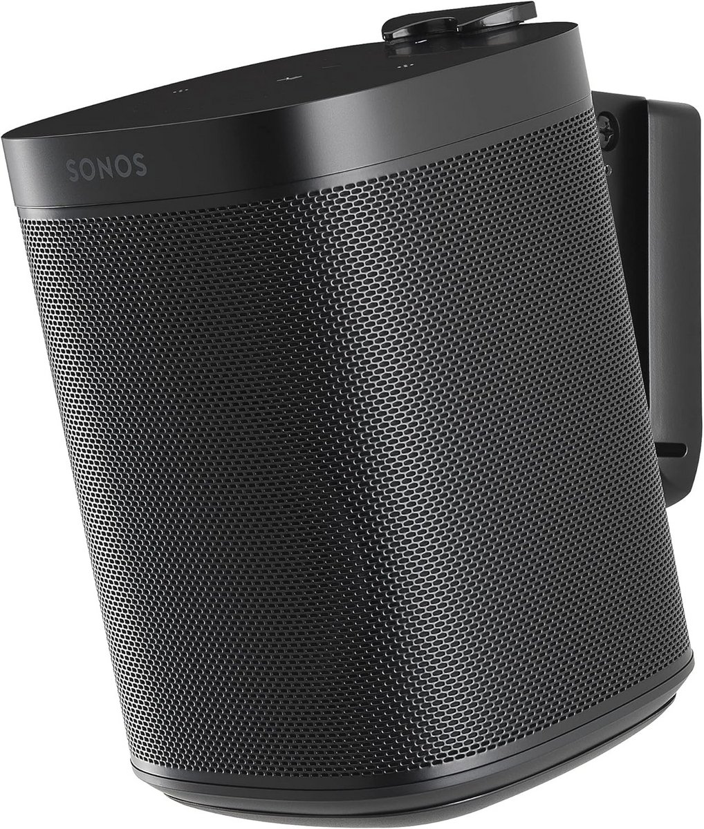 Set van 2 Zwarte Muursteunen voor Sonos One, One SL en Play:1 Luidsprekers