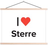 Porte-affiche avec affiche - Affiche scolaire - J'aime - Étoile - Fille - 60x45 cm - lattes vierges