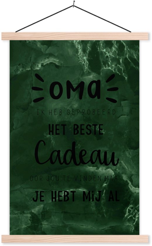 Porte-affiche avec affiche - Affiche scolaire - Grand-mère tu m'as déjà - Grand-mère - Proverbes - Citations - 40x60 cm - lattes vierges