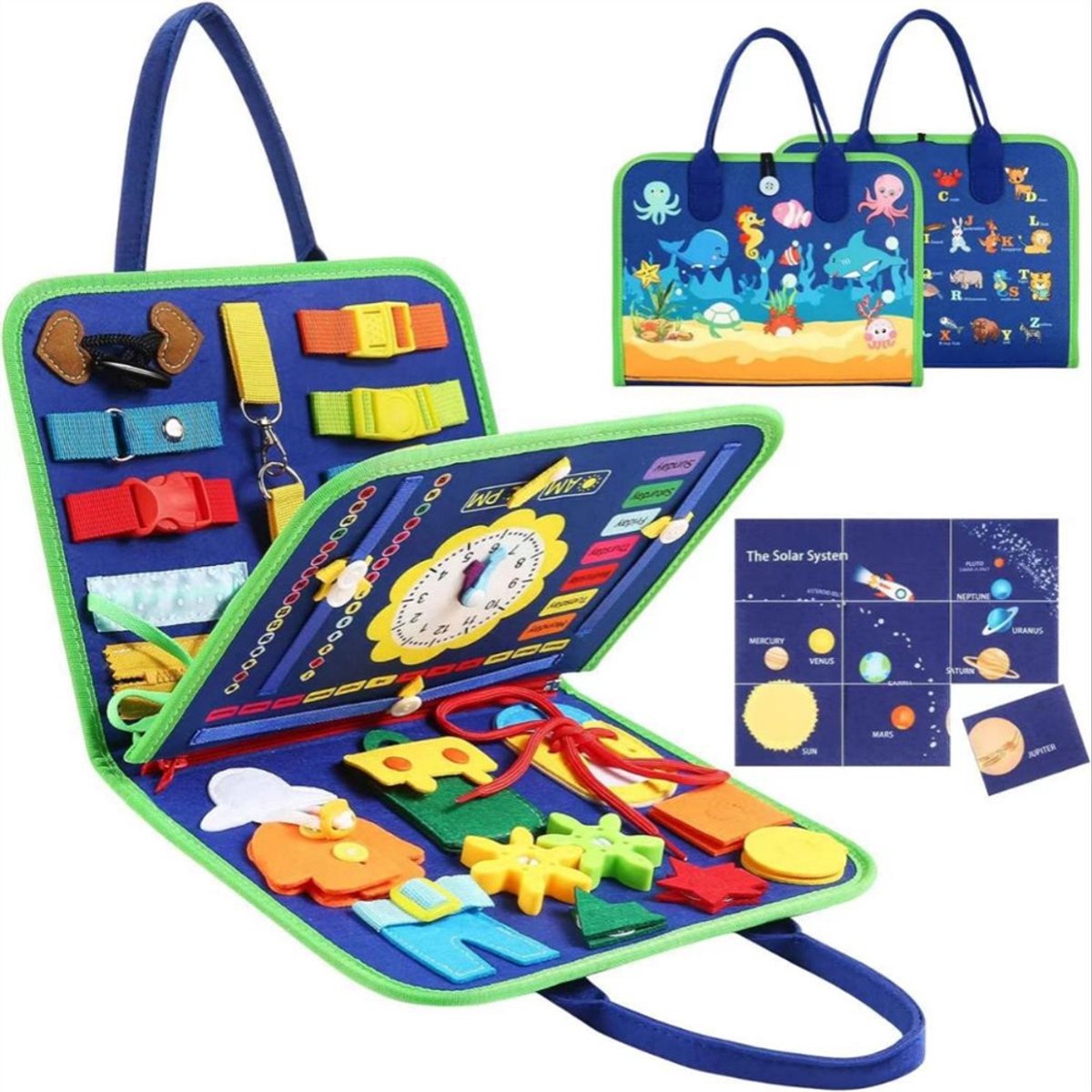 Busy Board Montessori-speelgoed voor peuters, Busy Book educatief sensorisch speelgoed, reisspeelgoed voor peuters, ontwikkelt fijne motoriek, verjaardagscadeau voor meisjes en jongens, Stijl A