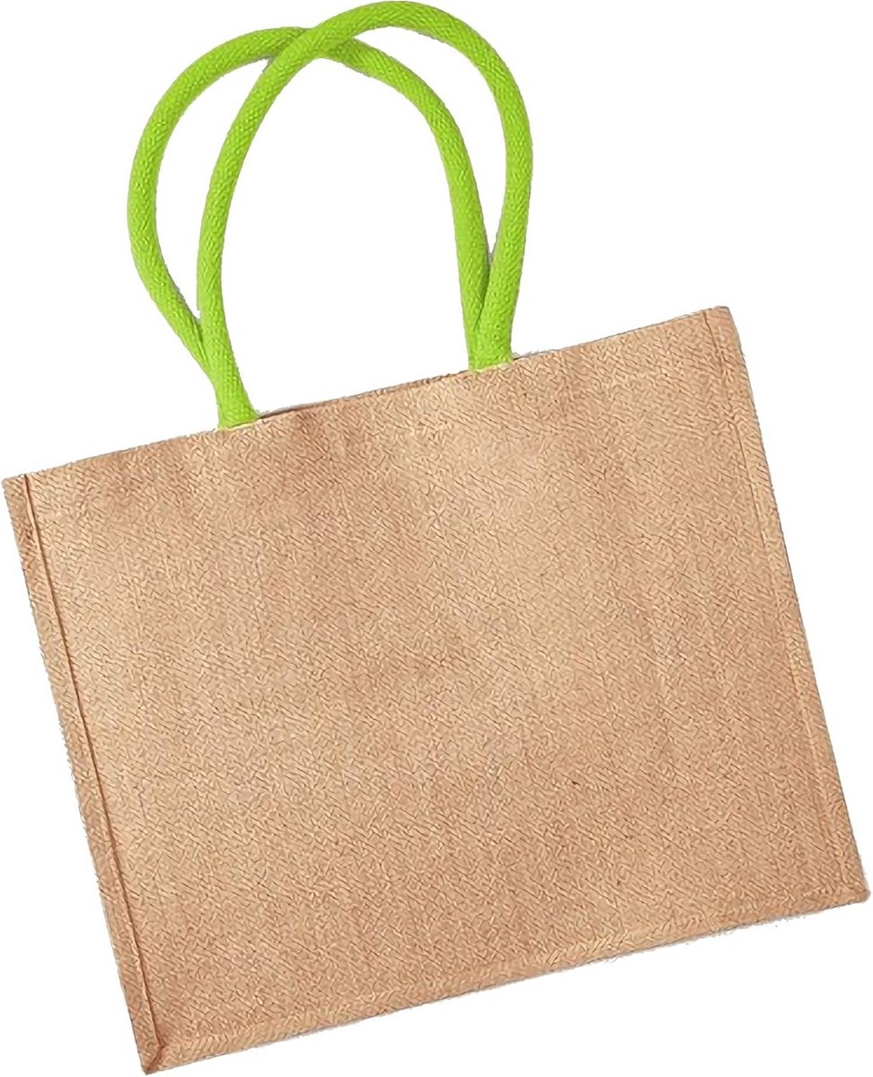 Set van 2 Jute Shopper Tassen met Katoenen Handvatten (21L)