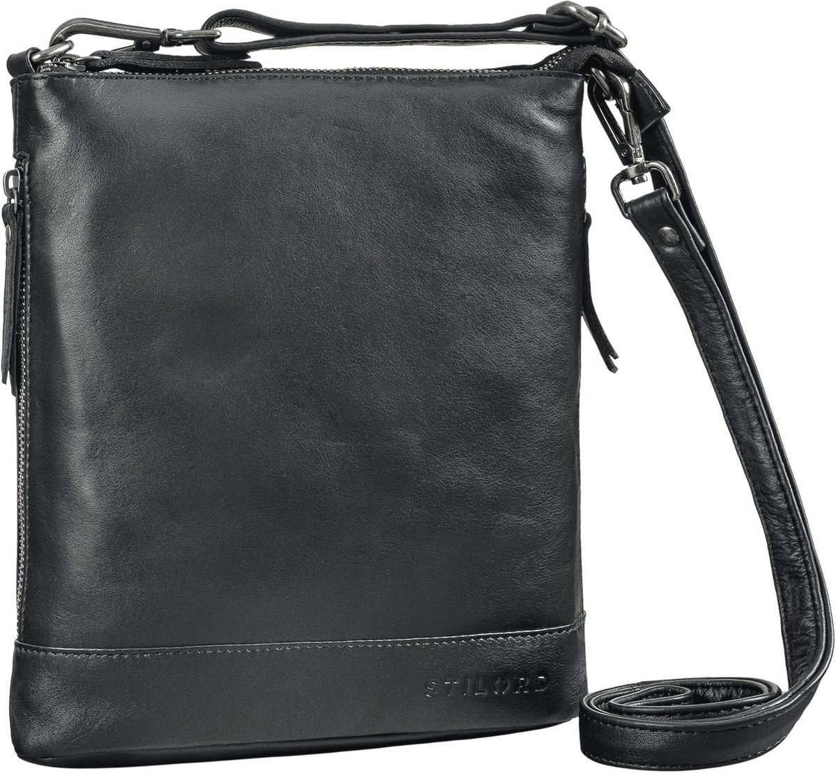 Dameshandtas van ECHT Leder - Vintage Hobo Schoudertas met Rits