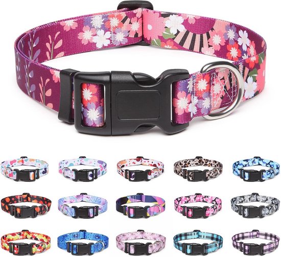 PettyItalia, Reflektierendes Hundehalsband aus Biothane, Verstellbar und Wasserdicht, mit D-Ring und Sicherheitsverschluss, für Kleine, Mittelgroße und Hunde, Größe S