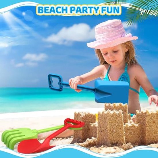 Strandschep voor Kinderen en Volwassenen - 40 cm Tuingereedschap en Zandbakset (3 Stuks) — afbeelding 3