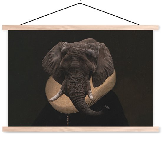 Affiche scolaire - Maîtres anciens - Éléphant - Art - 90x60 cm - Lattes vierges