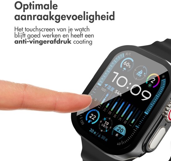 Screen protector - Geschikt voor Apple Watch Ultra / Ultra 2 / Ultra 3 - 49 mm - Full Cover Hard Case / Beschermend Hoesje - Zwart