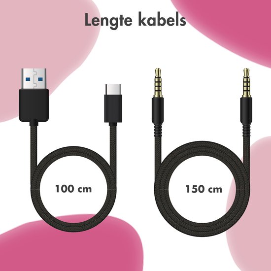 100 cm USB-C kabel en 150 cm audiokabel.