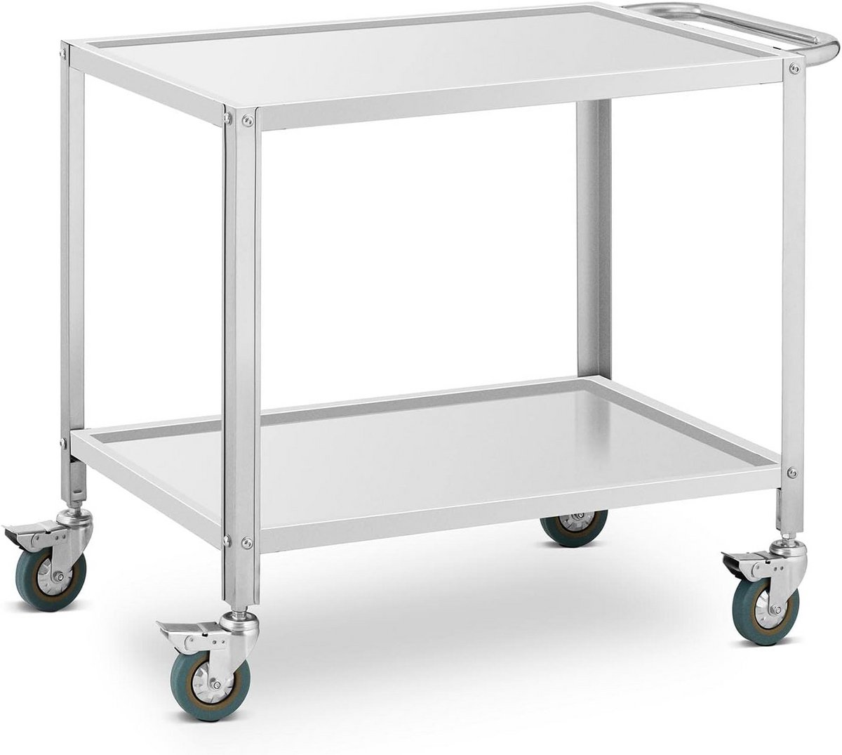 Professionele Serveerwagen RVS met 2 Borden - 100 kg Draagvermogen - Keukenrolwagen