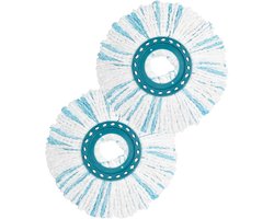 2x Dweil navulling geschikt voor Leifheit Clean Twist Disc Mop - Mopkop voor de Set CLEAN TWIST Disc Mop en de Set Combi Disc Mop