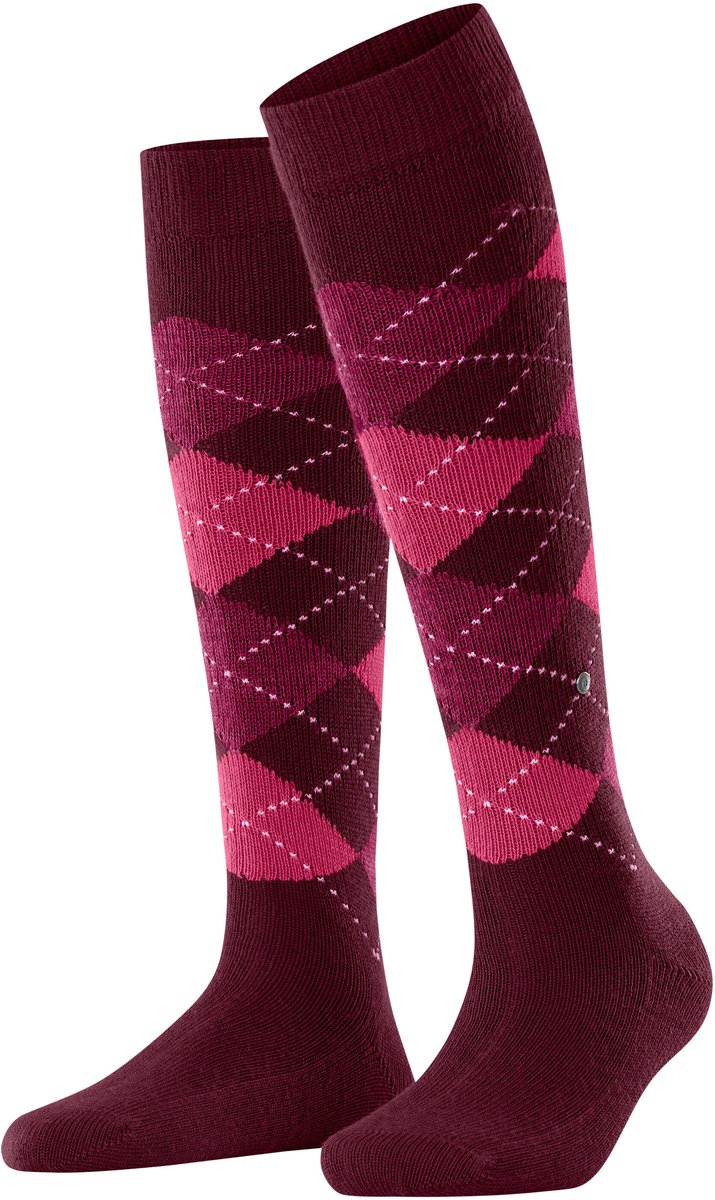 Burlington Whitby lang gedessineerd materiaal kniekousen dames roze - maat 36-41