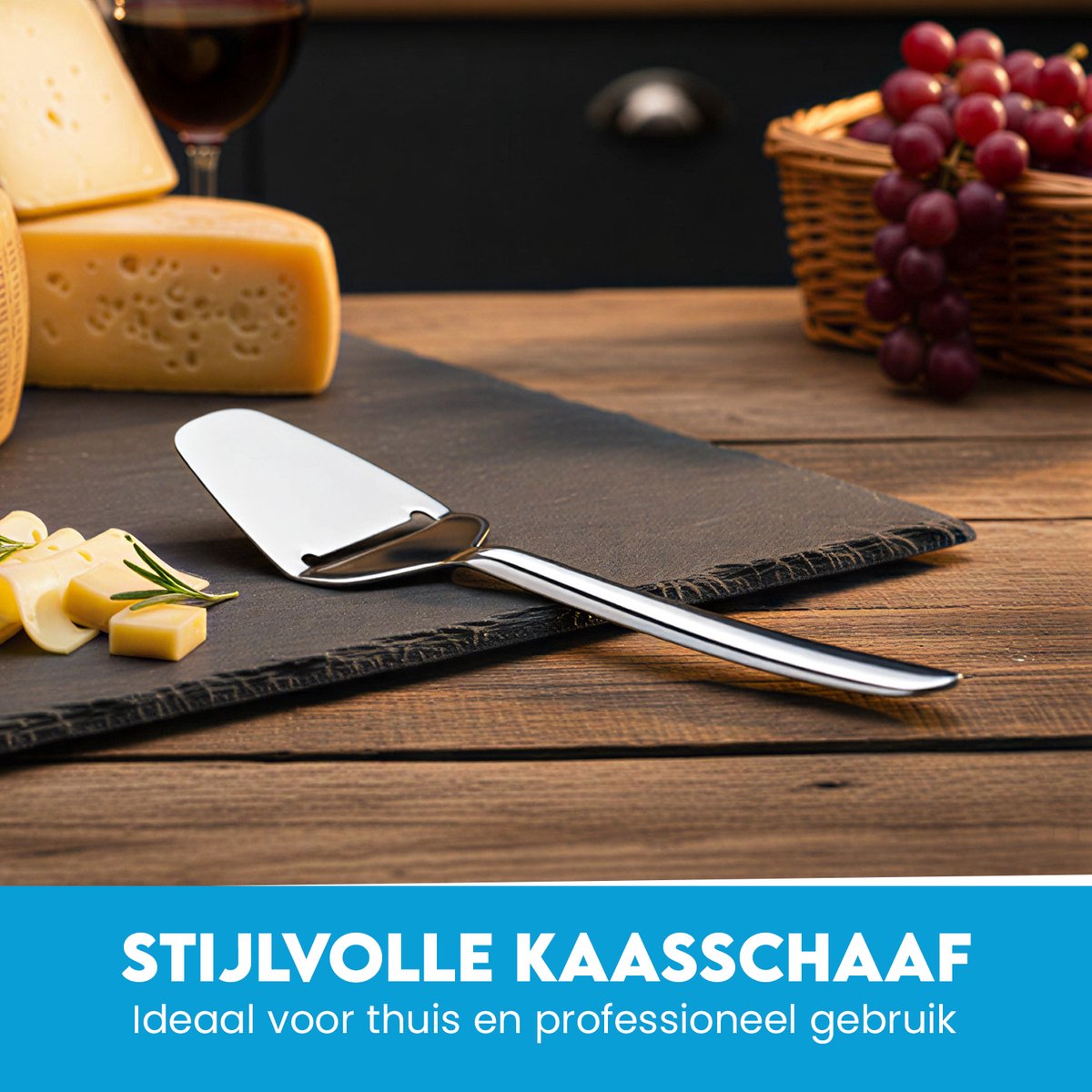 Kaasschaaf - Voor Belegen en Oude Kazen - RVS - Vaatwasserbestendig - Ergonomisch - Zilver — cadeau in Cadeau-ideeën - foto 3